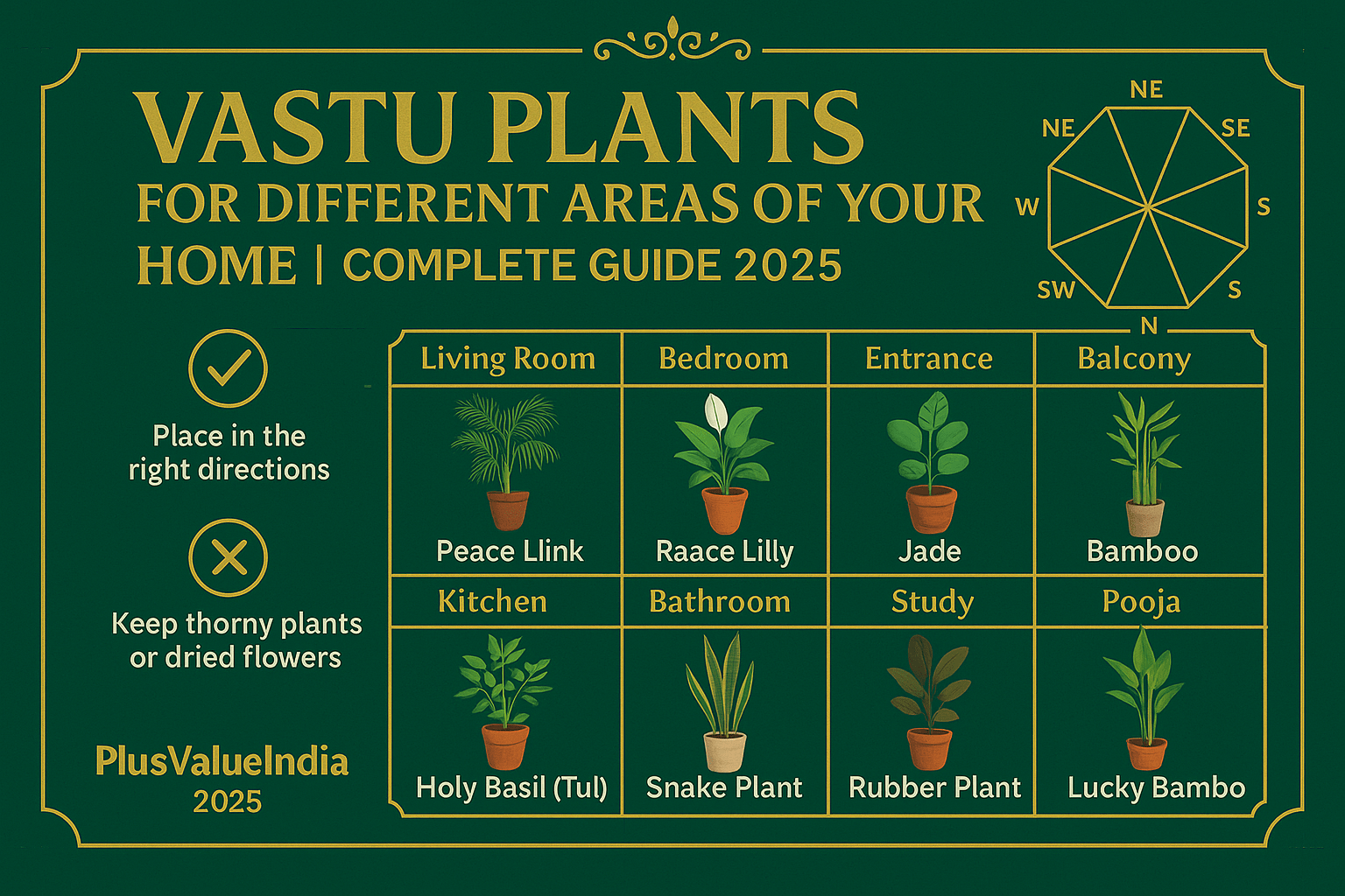 Vastu Plants for Different Areas of Your Home | Complete Guide 2026   plusvalueindia