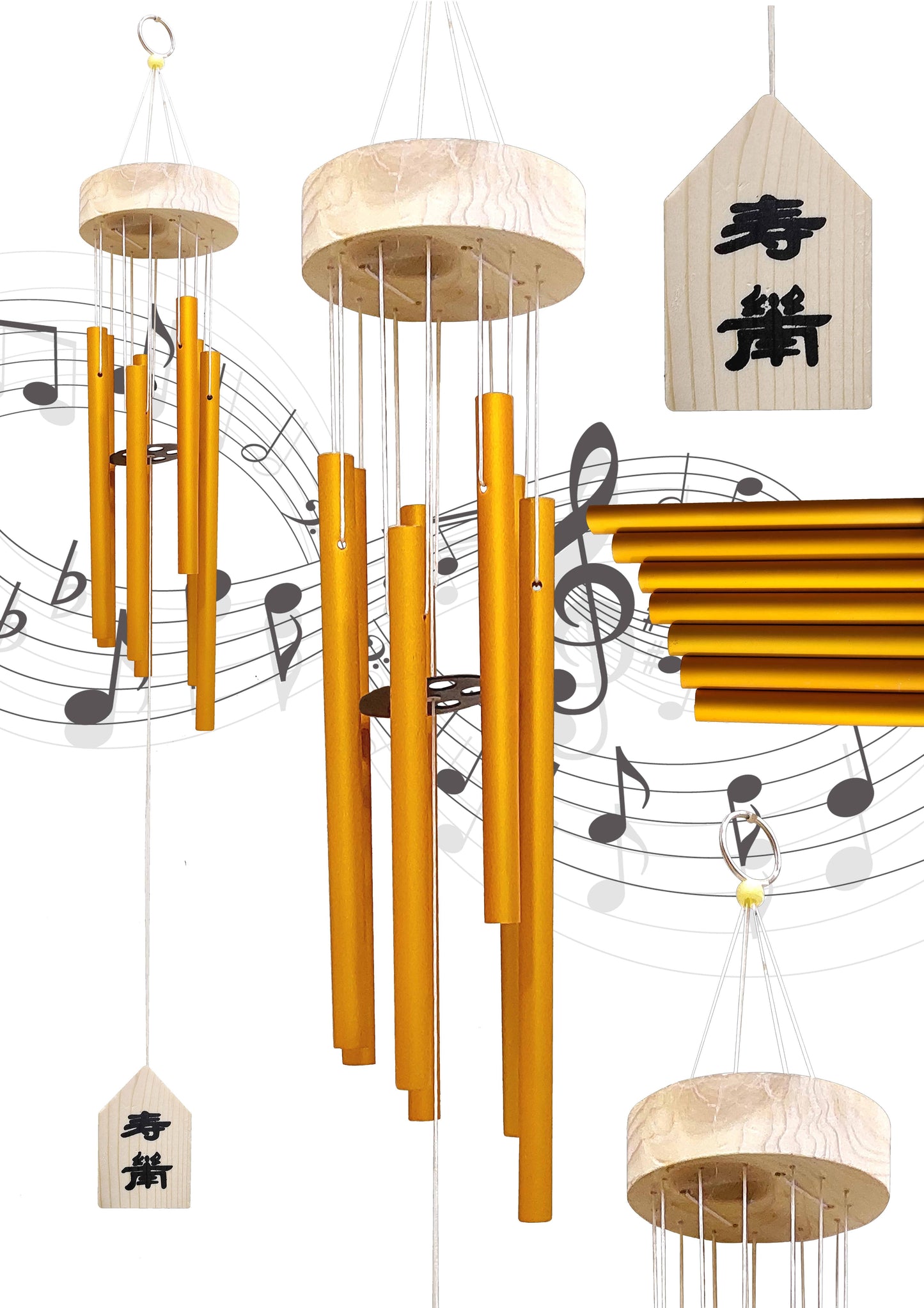 Feng Shui Metal Wind Chime Seven 7 Rods Pipes Windchime