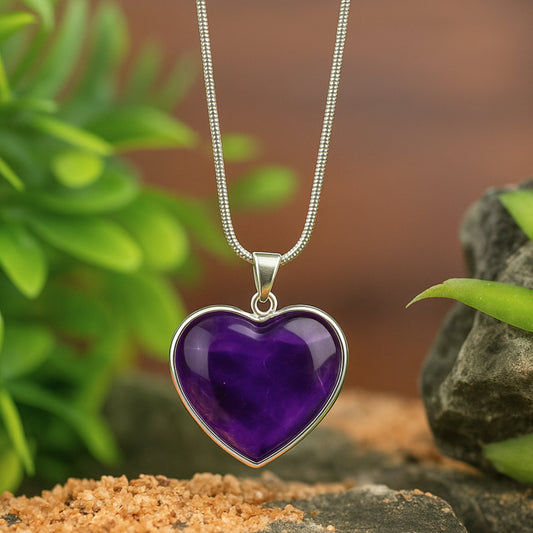 amethyst heart shape pendant