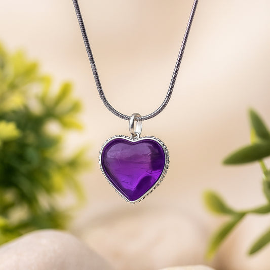Amethyst Heart Shape Pendant