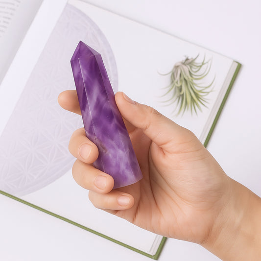Amethyst Jumbo Wand - Reiki, Chakra, Crystal Healing, Meditation