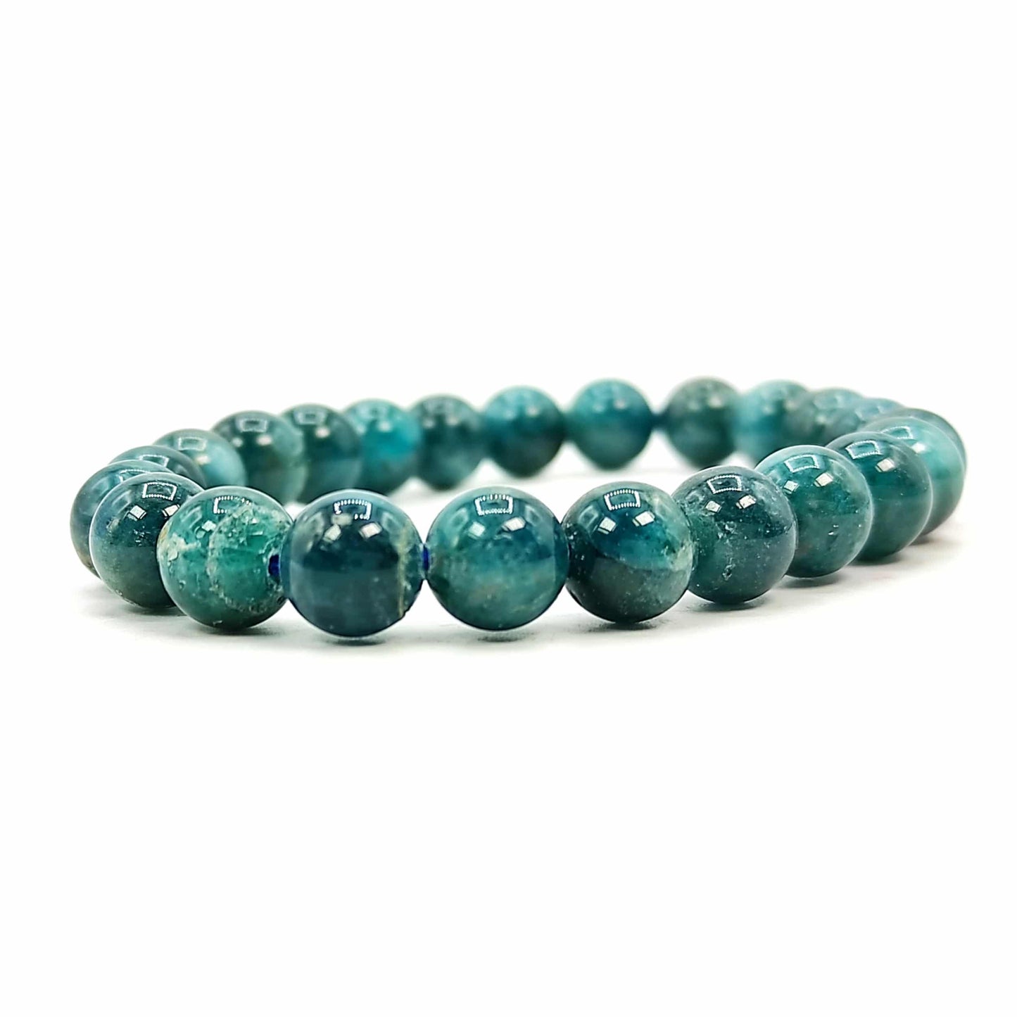 Blue Apatite Bracelet 8mm Beads