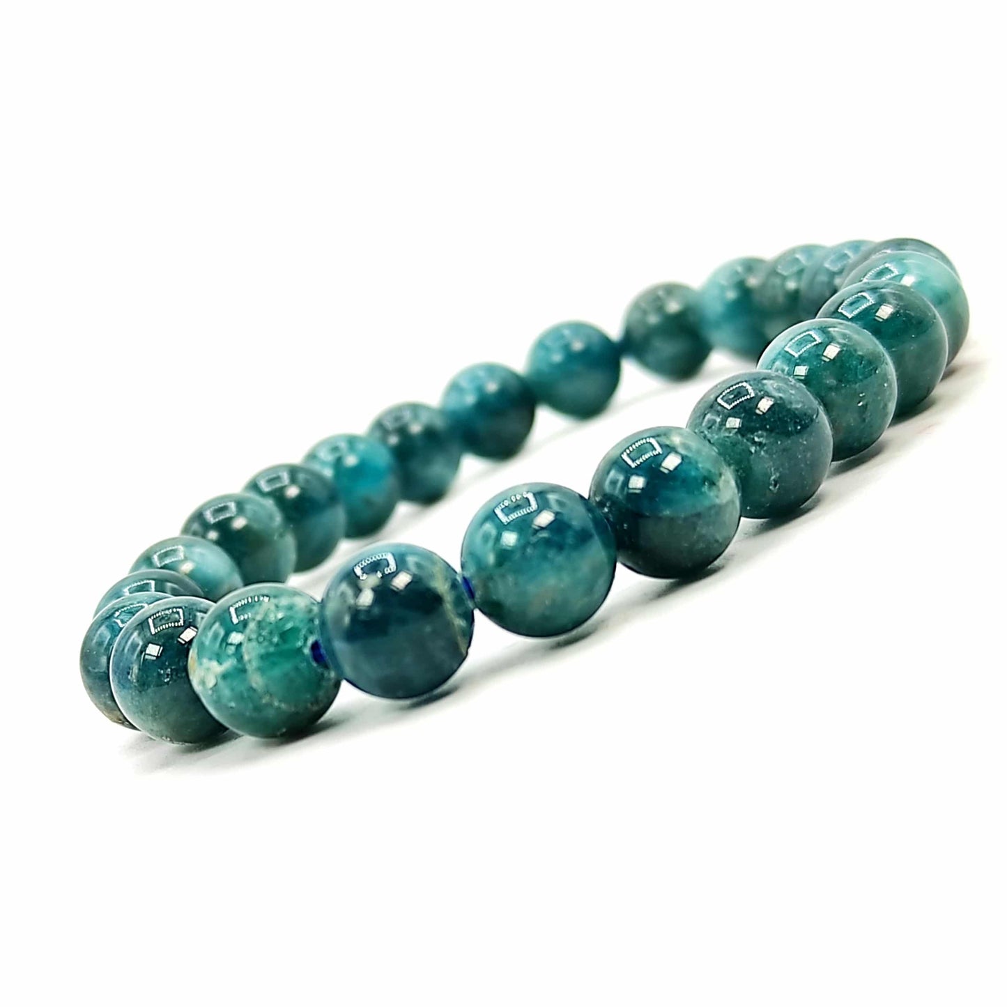 Blue Apatite Bracelet 8mm Beads