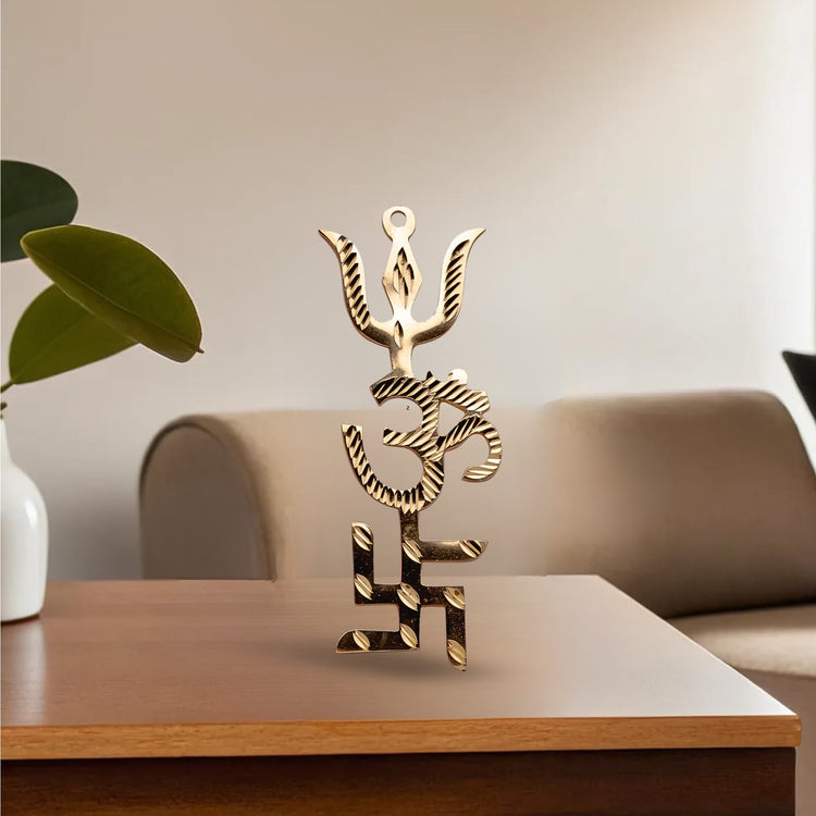 Brass-Swastik-Om-Trishu-4 inchh