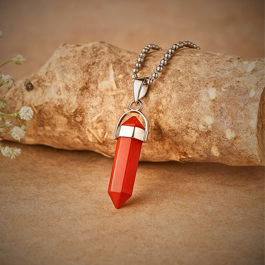 carnelian pencil shape pendant