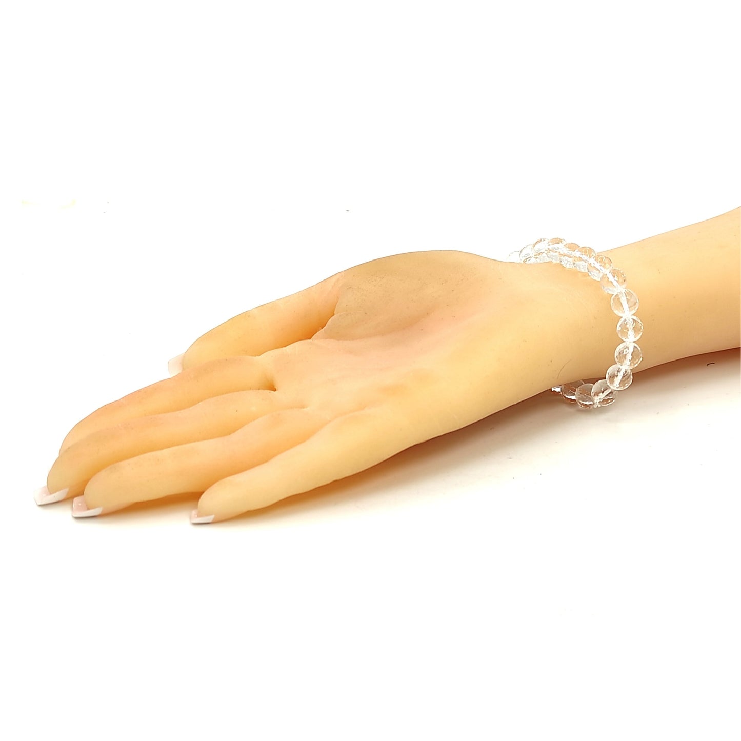 Clear Crystal Quartz Bracelet Diamond Cut
