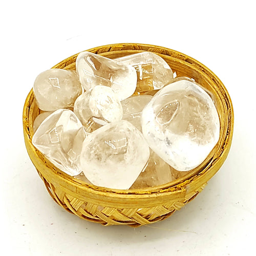 clear quartz crystal tumble stone 200grams