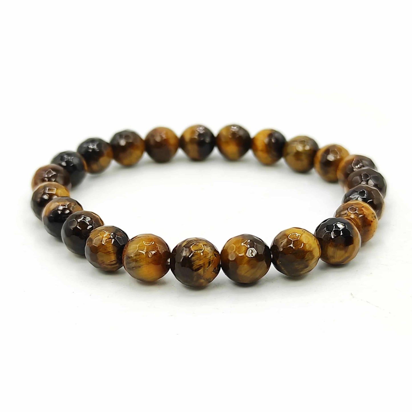 Faceted Tiger Eye Bracelet 8mm Beads