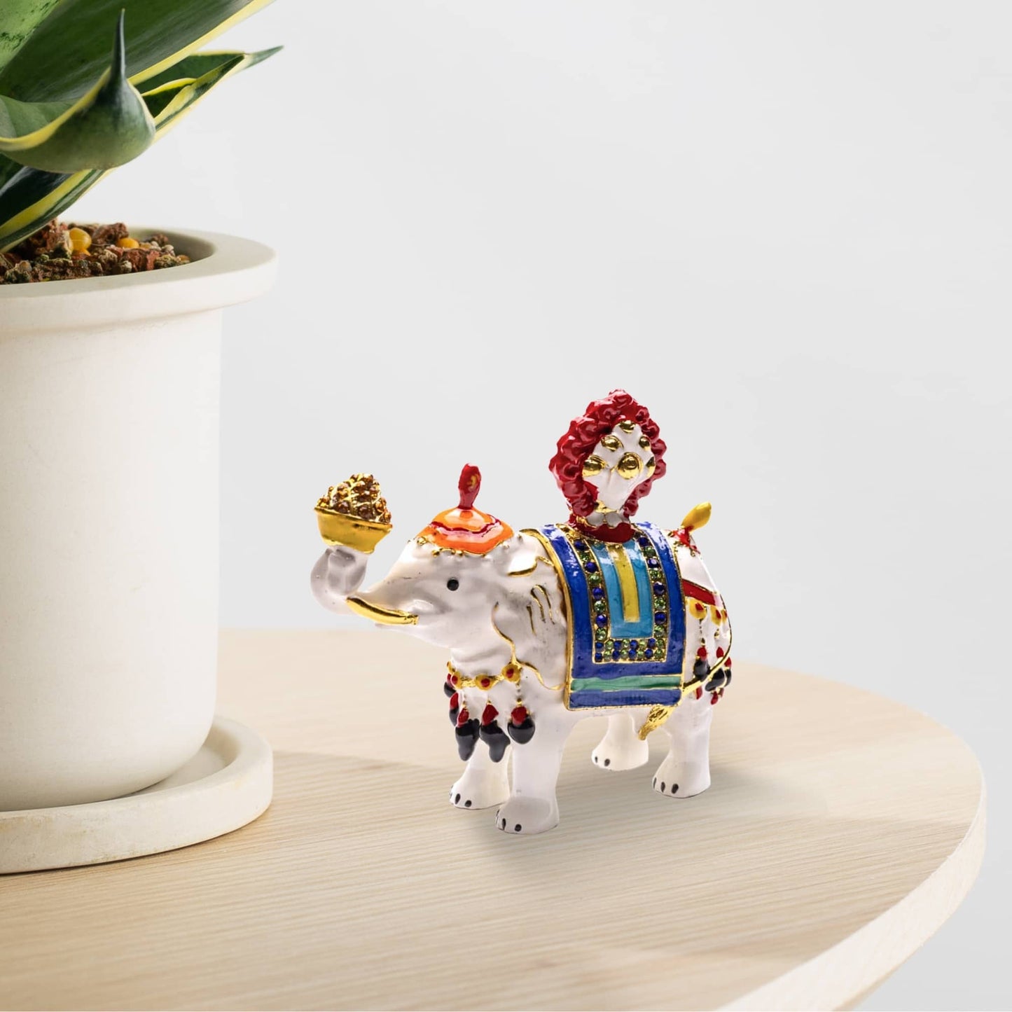 Feng-Shui-Bejeweled-White-Elephant-Carrying-Flaming-Jewel