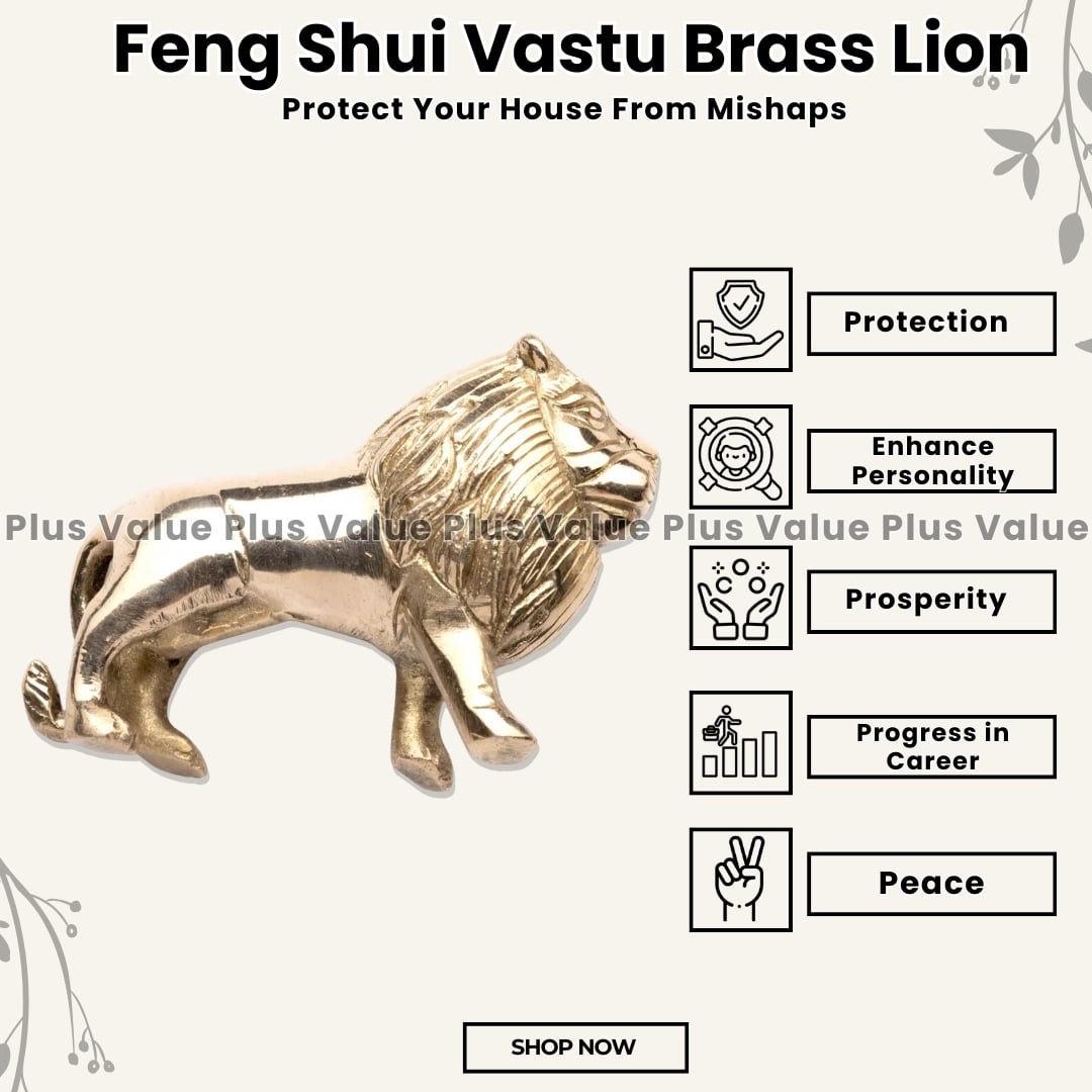 Feng Shui Vastu Brass Lion