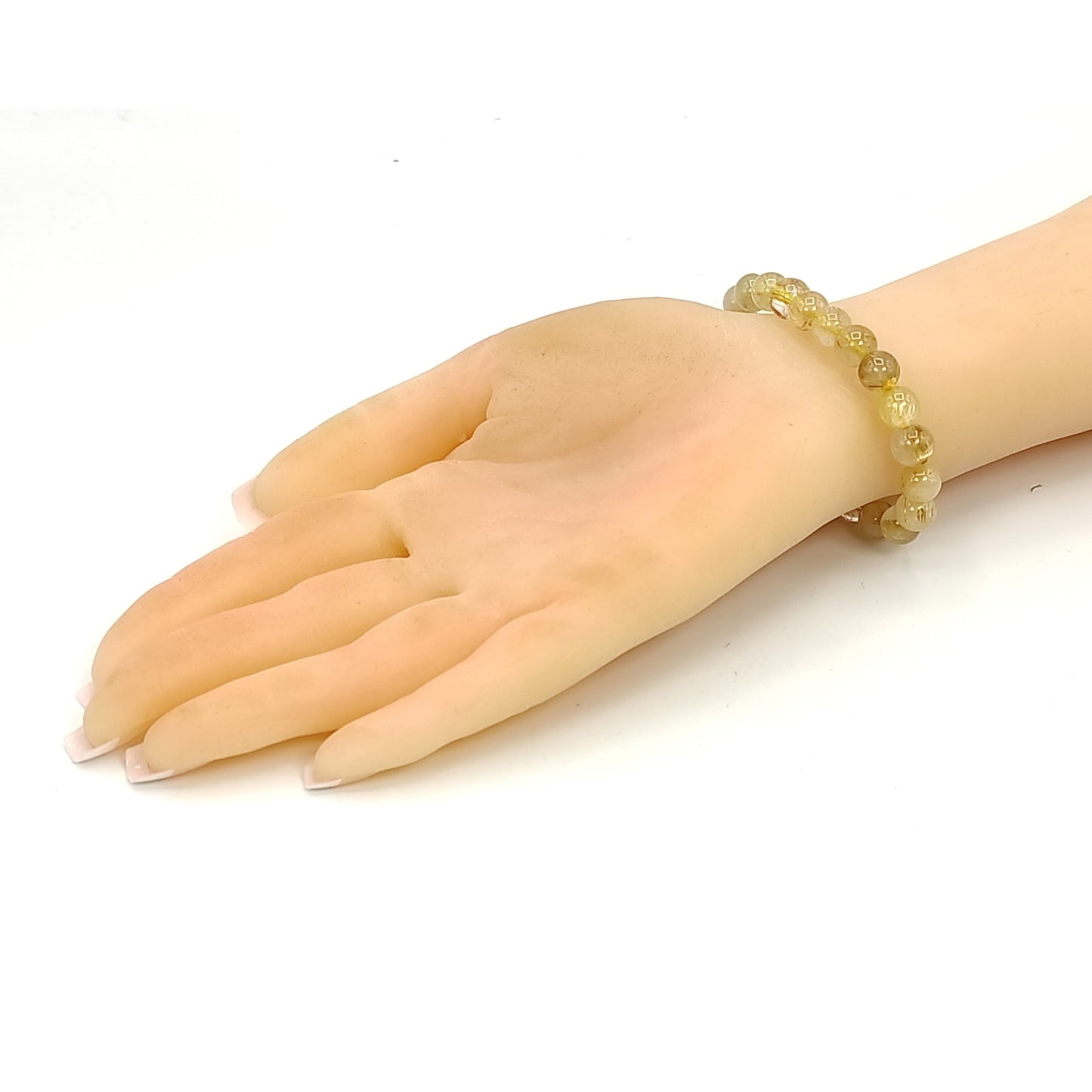 Golden Rutile Stone 8mm Beads Bracelet