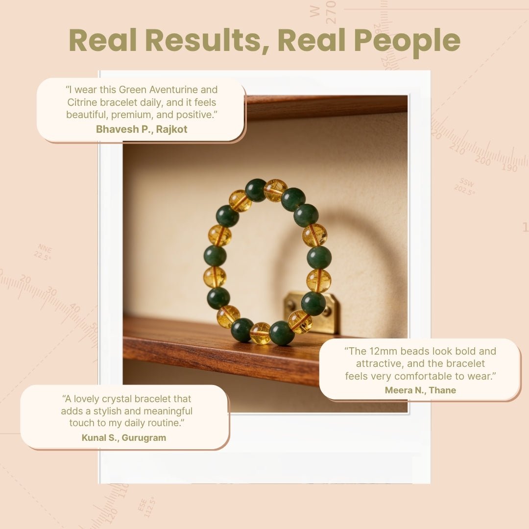 Combined Green Aventurine & Citrine Bracelet - plusvalueindia