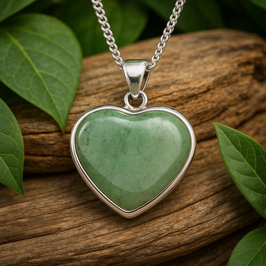 green aventurine heart shape pendant