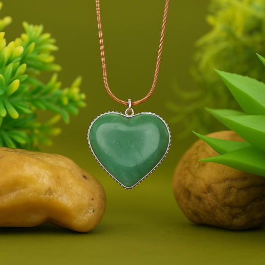 Green Aventurine Heart Shape Pendant