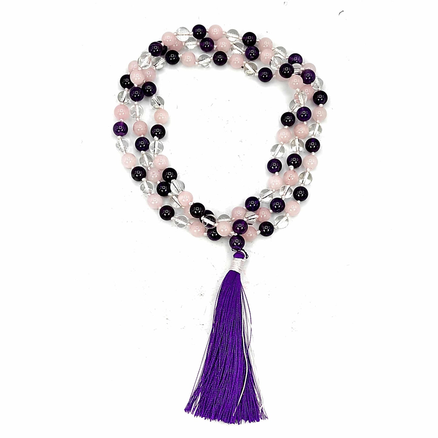 Mind body Soul Necklace Japa Mala 108 Beads – Vastu Fengshui Reiki Healing Crystals – Beads Size 8mm