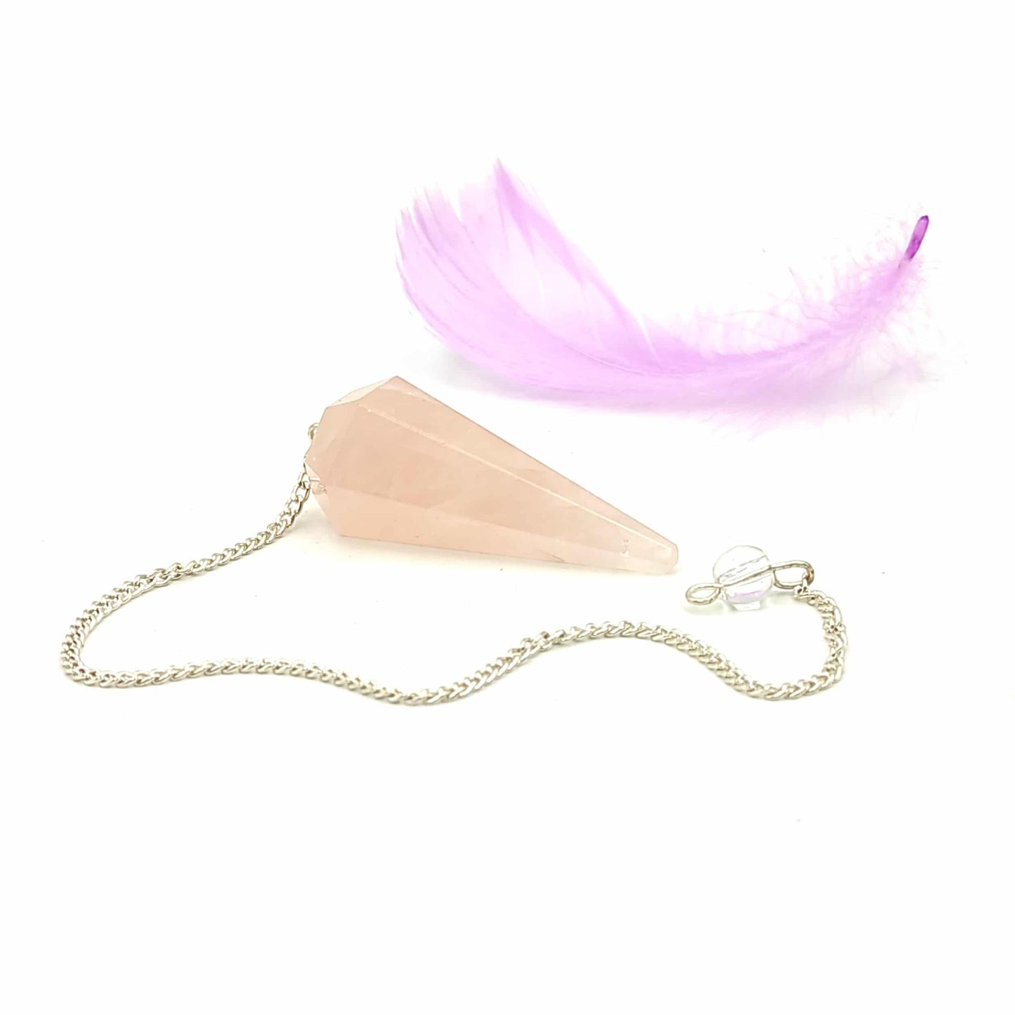 rose quartz v shape dowsing pednulum