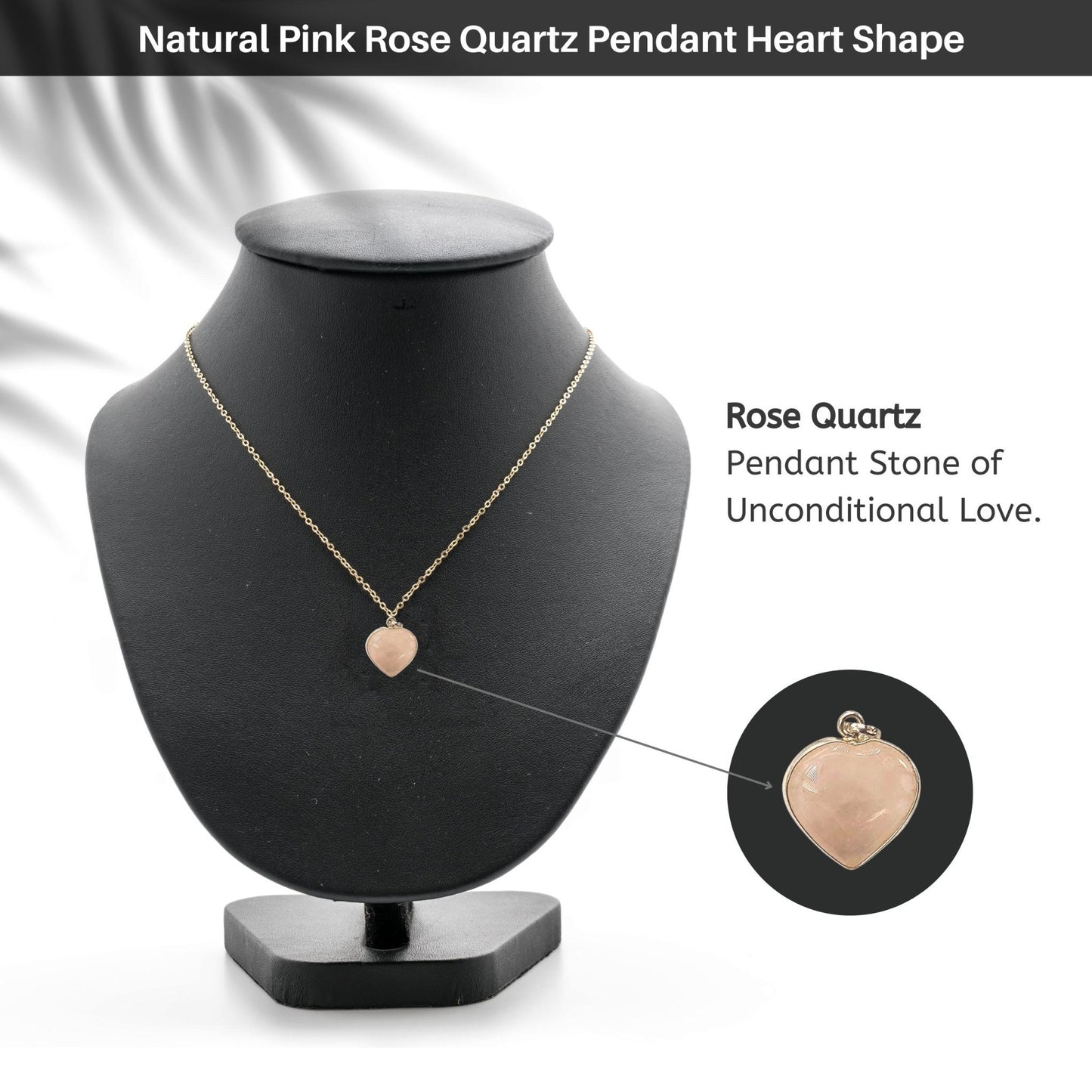 Rose Quartz Heart Shape Pendant for Marriage, Love, Romance, Couples (Silver Cap) - plusvalueindia