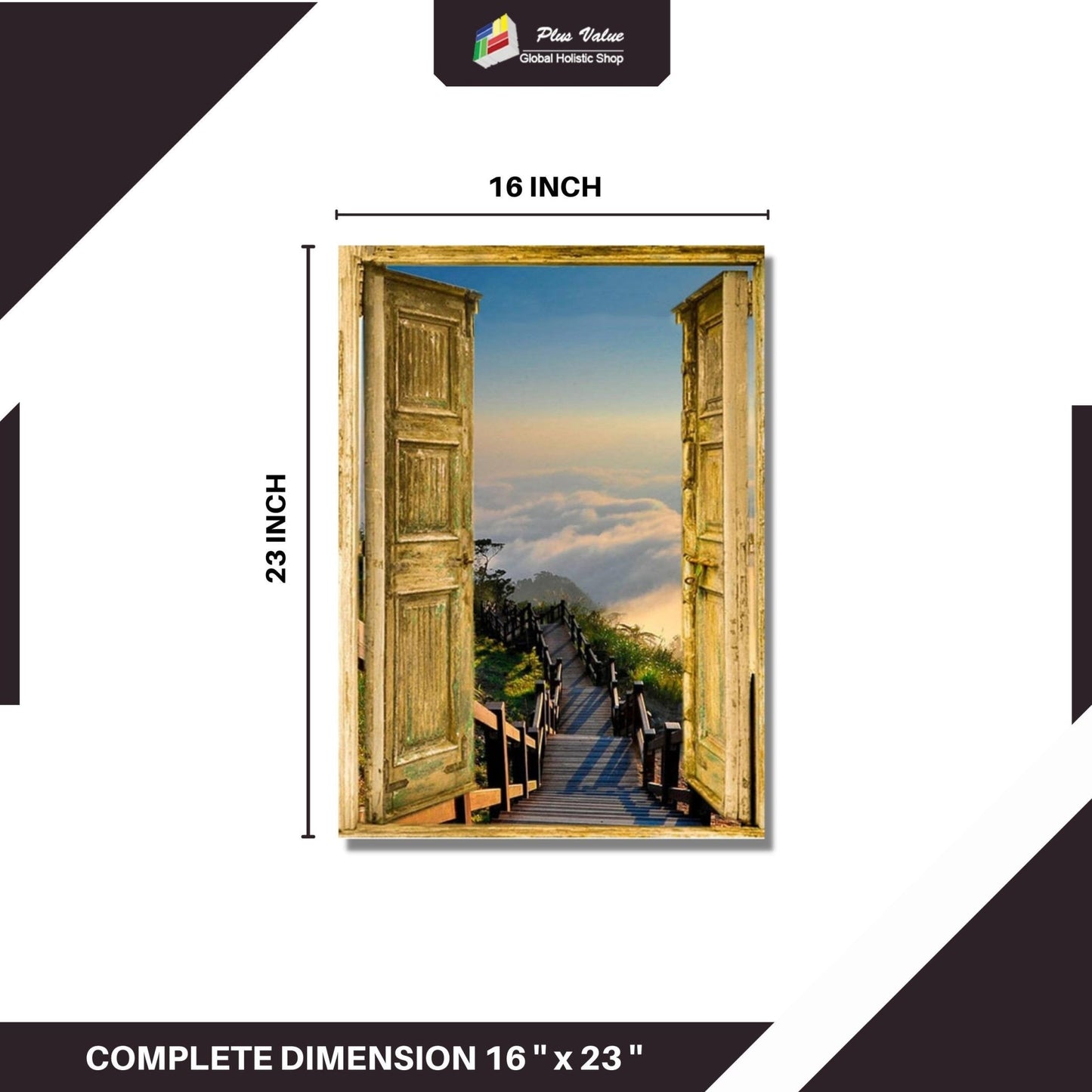 New Virtual Door Painting - Main door remedy - Vastu & Feng Shui Canvas Print - plusvalueindia