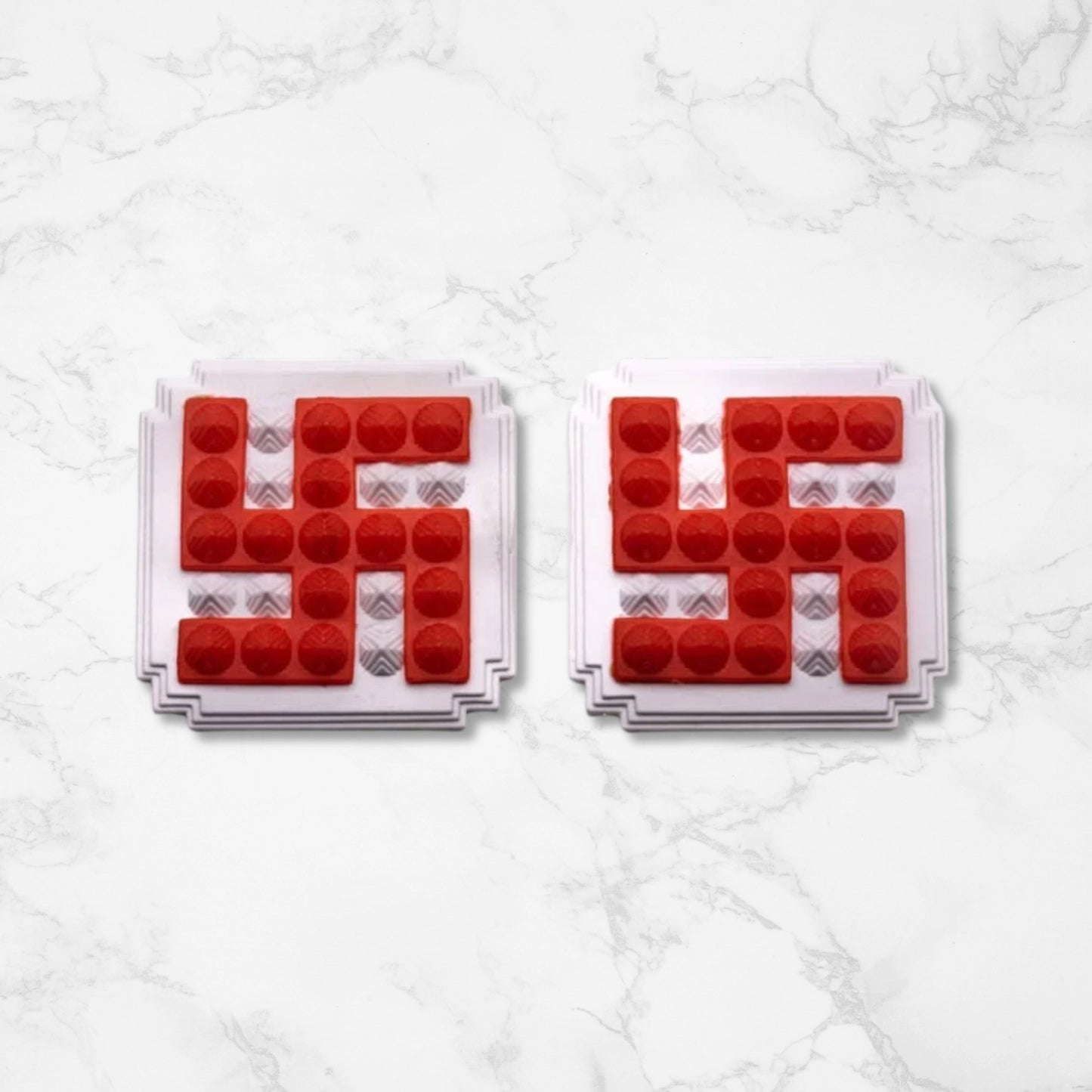 Red Swastik Pyramid 2.5'' Pair Vastu Remedies - plusvalueindia