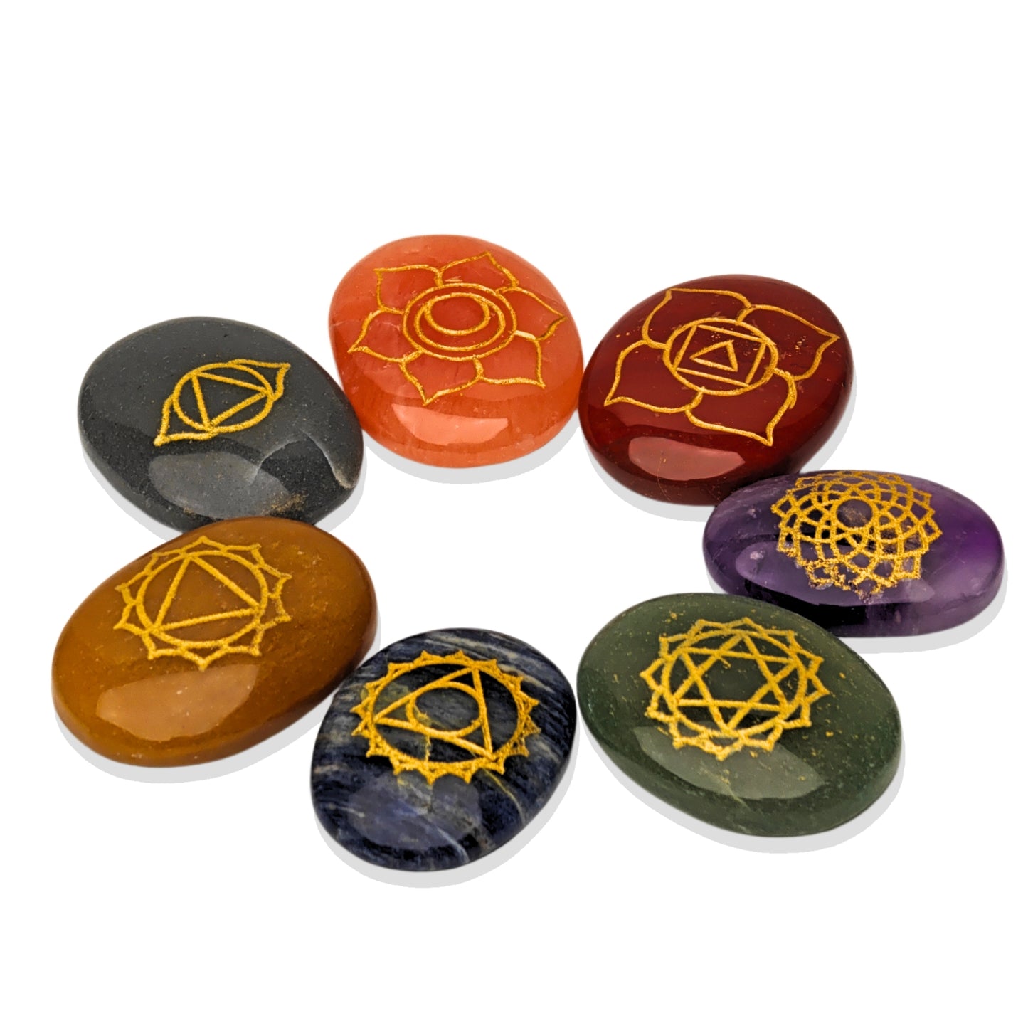 Seven Chakra Reiki Symbol Healing Stone