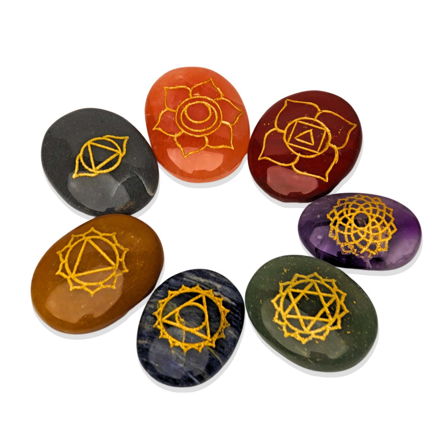 Seven Chakra Reiki Symbol Healing Stone