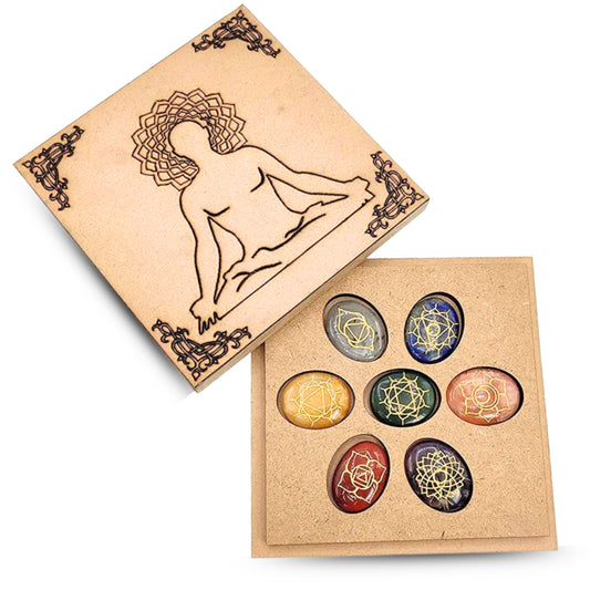 Seven Chakra Buddha Symbol Reiki Wooden Box