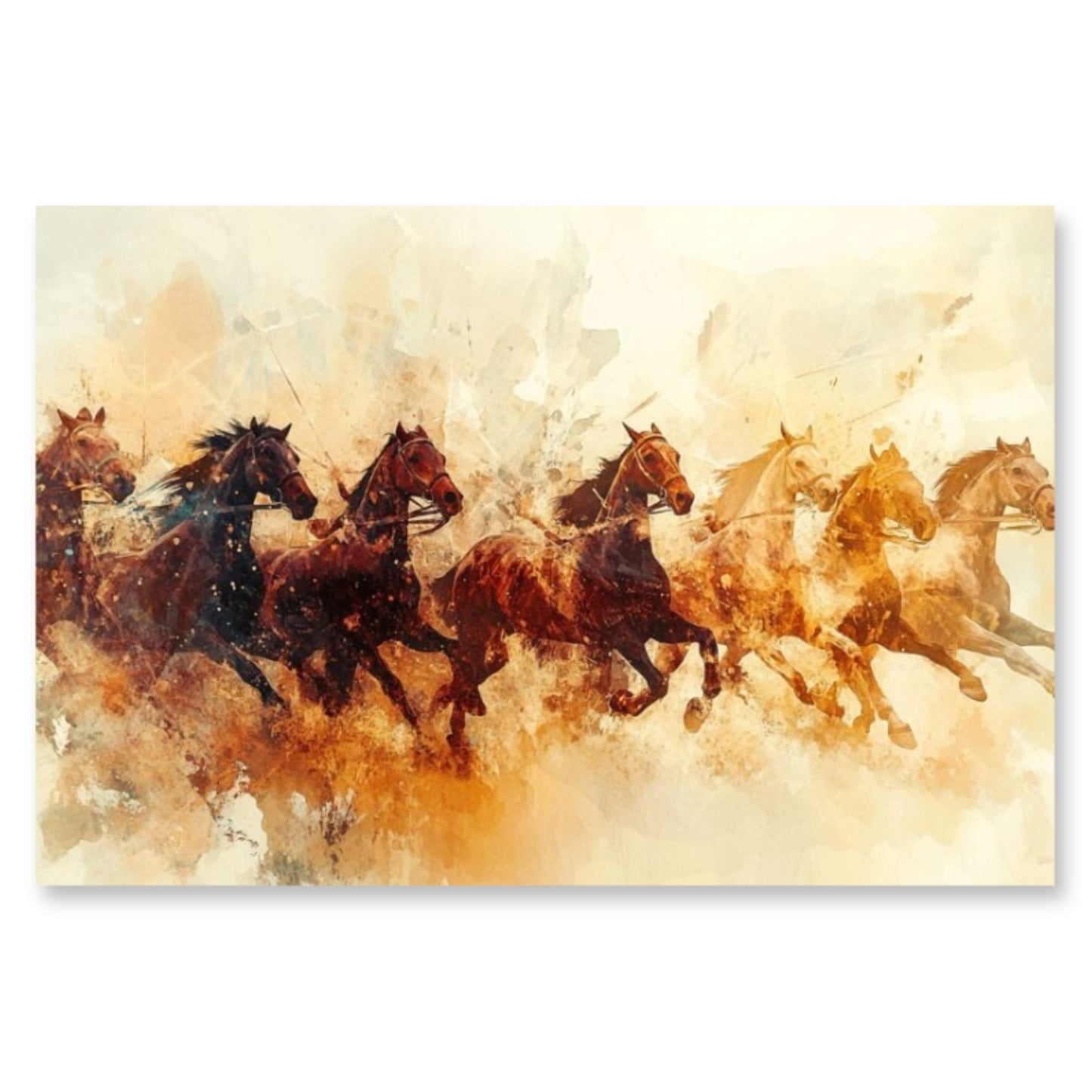 Seven Running Horses - Superb canvas print as per Vastu & Feng Shui - plusvalueindia