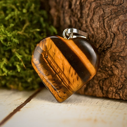 tiger eye heart shape pendant