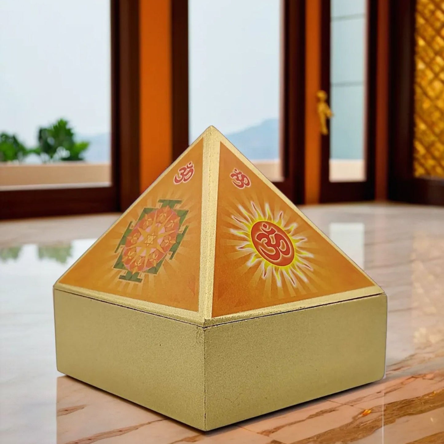 Wooden-Pyramid-WishBox 6 Inch