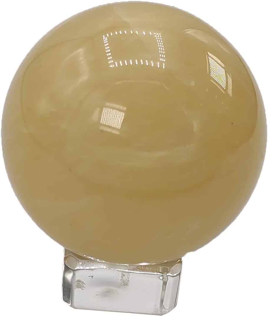 Natural Rare Polished Yellow Aventurine Ball Sphere with Crystal Stand Financial Stone