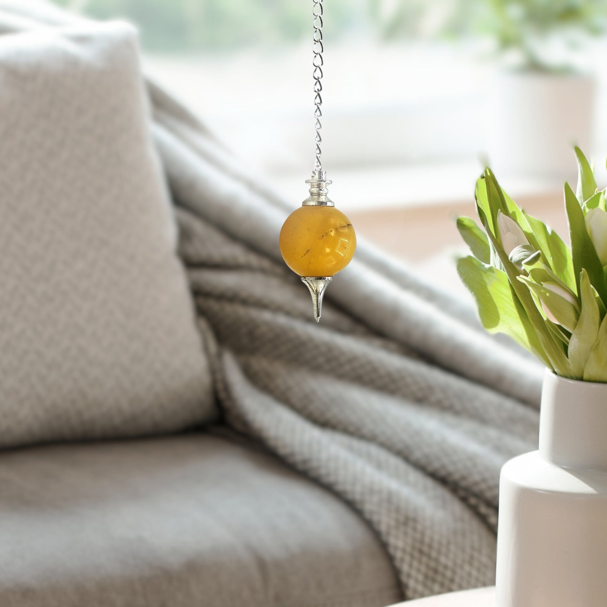 Yellow-Aventurine-Crystal-Ball-Chain-Dowsing-Pendulum