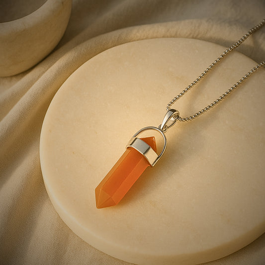 yellow agate pencil pendant