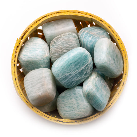 amazonite tumble pebble stone 200gm basket