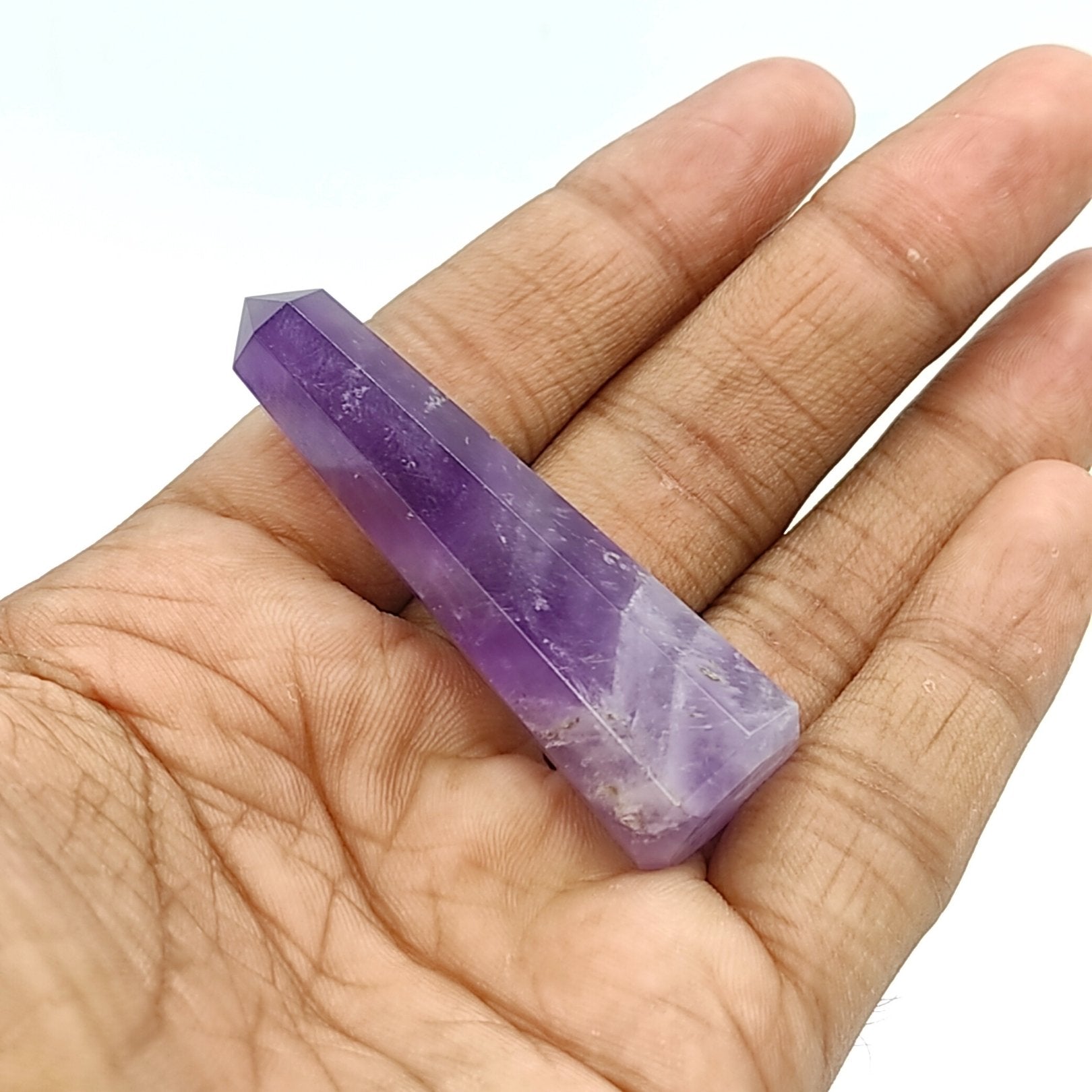 natural amethyst stone crystal wand pencil reiki healing