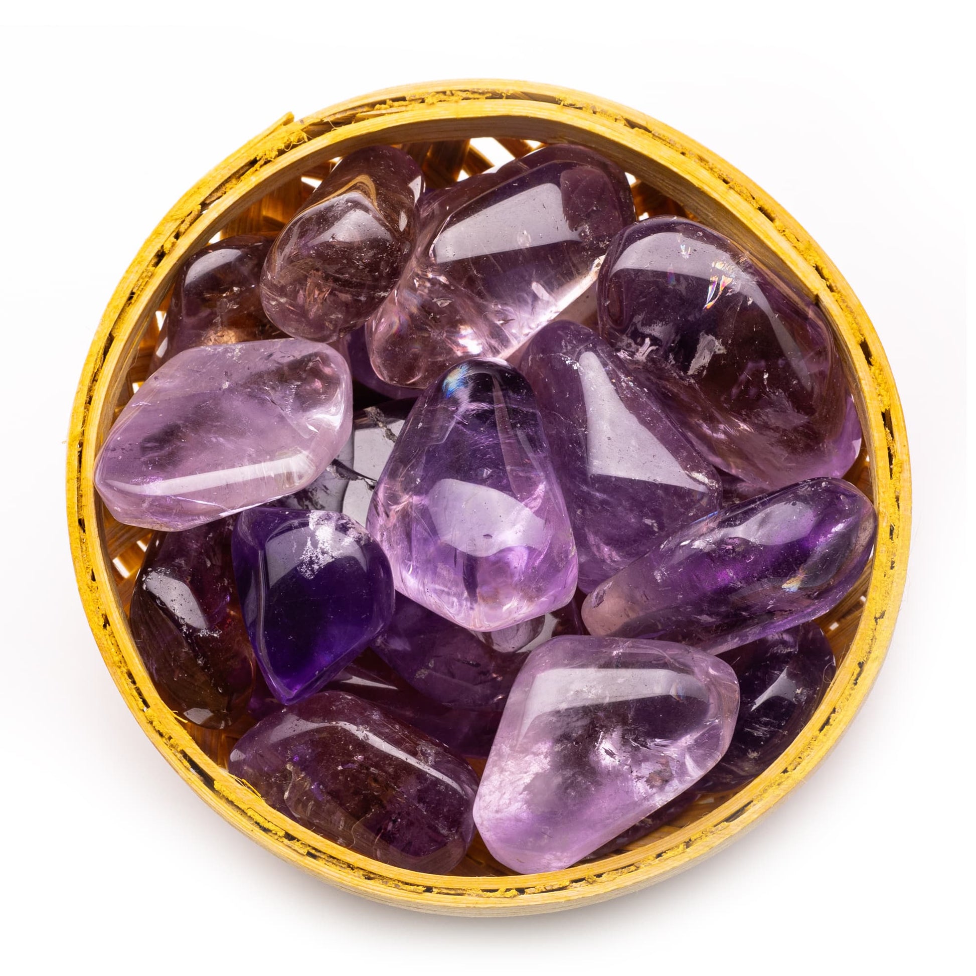 ametrine tumble pebble stone 200gm basket