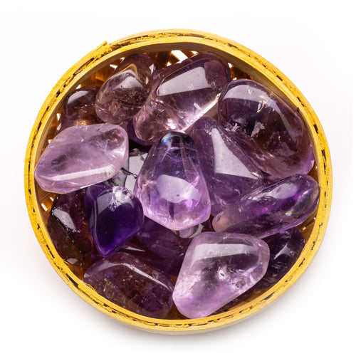 ametrine tumble pebble stone 200gm basket