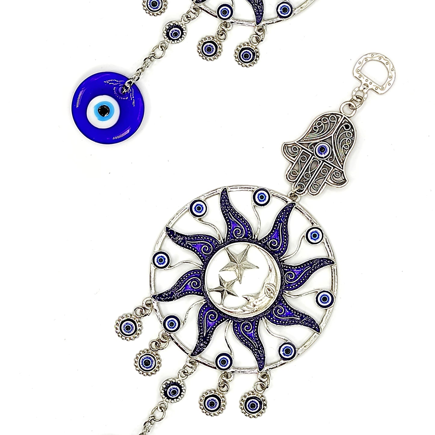beautiful evil eye hanging with hamsa hand
