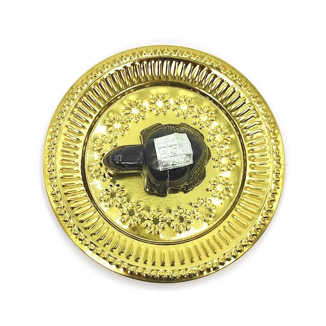 black agate tortoie with brass plate vastu fengshui product remedy