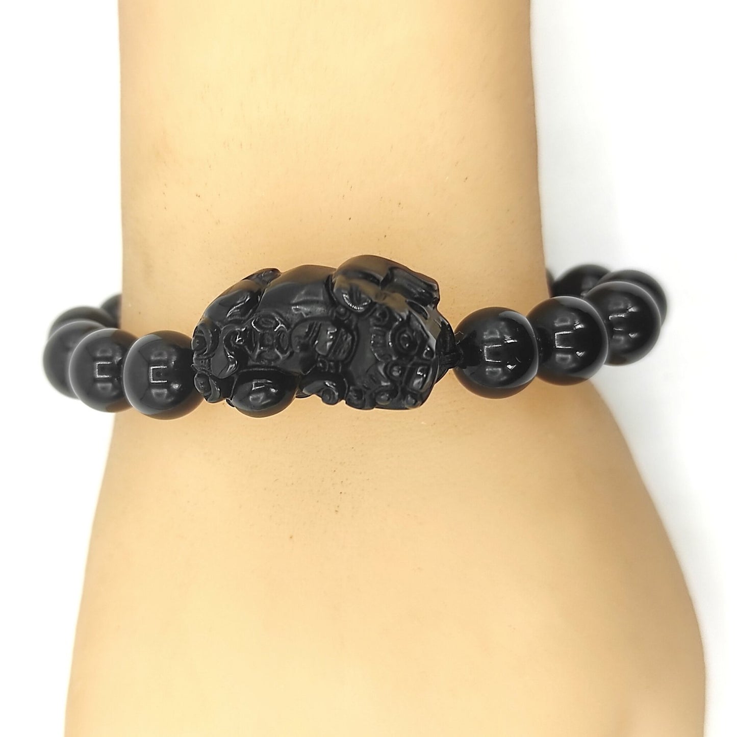 black obsidian pi yao wealth bracelet 10mm