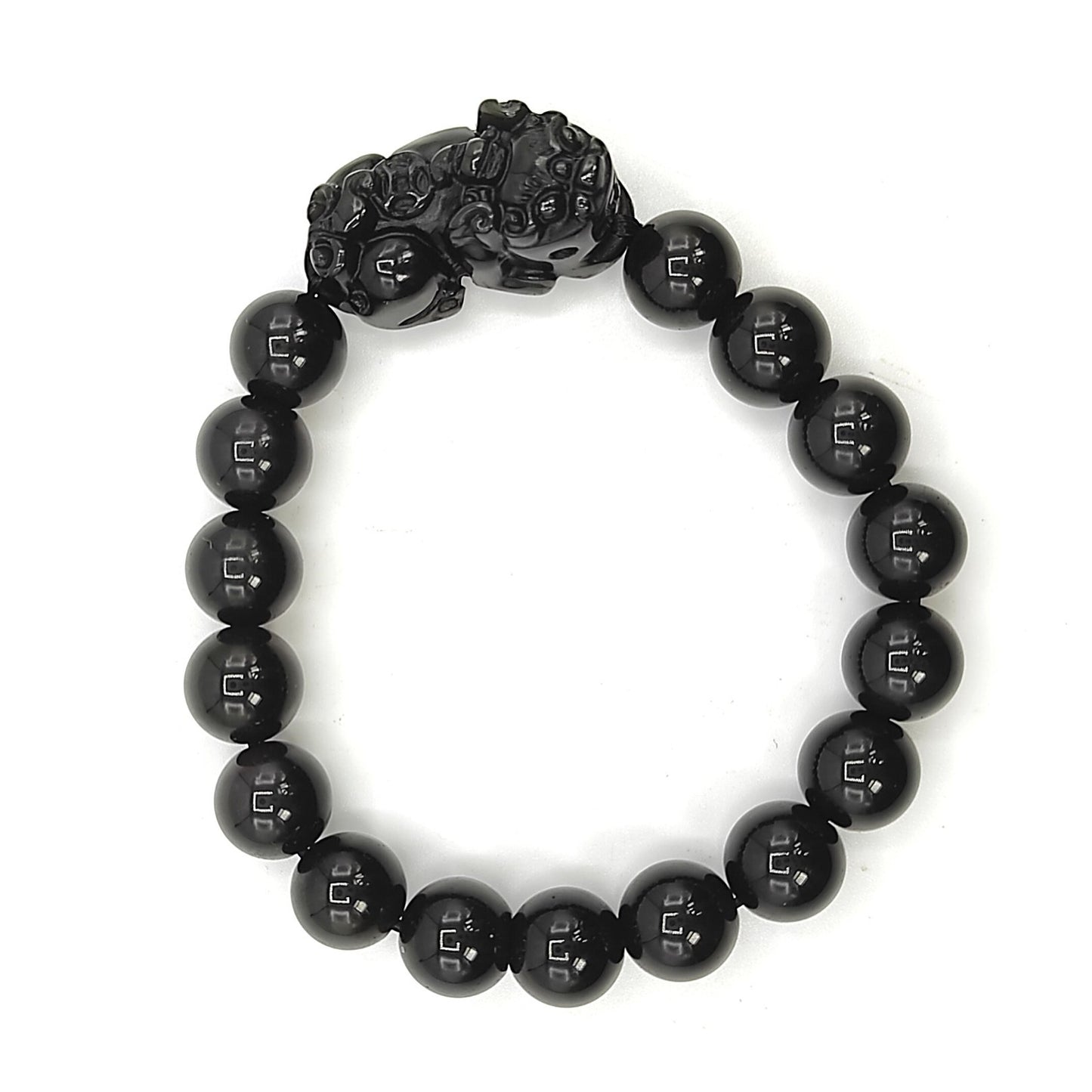 black obsidian pi yao wealth bracelet healing reiki