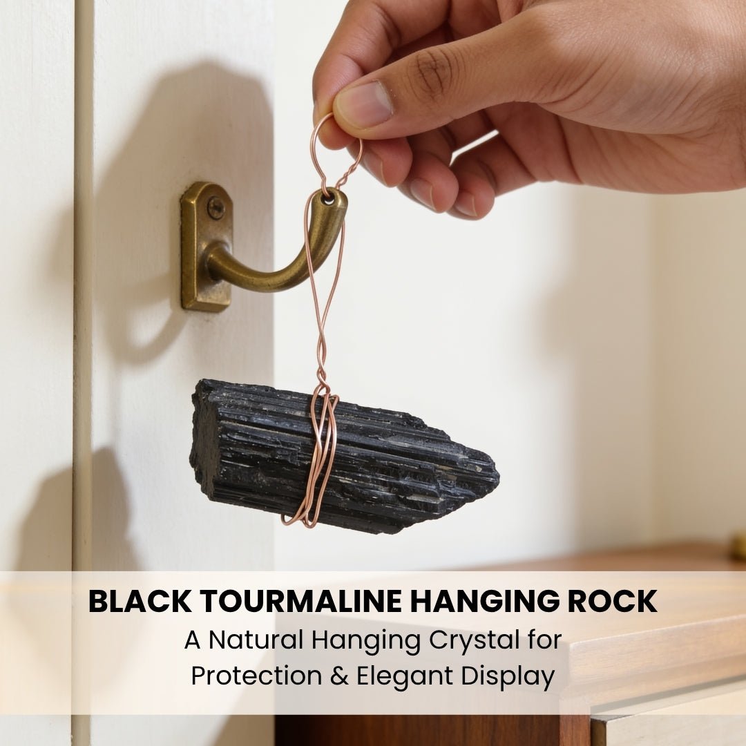 Black Tourmaline Hanging Rock Protection from Negativity and Negative People - plusvalueindia