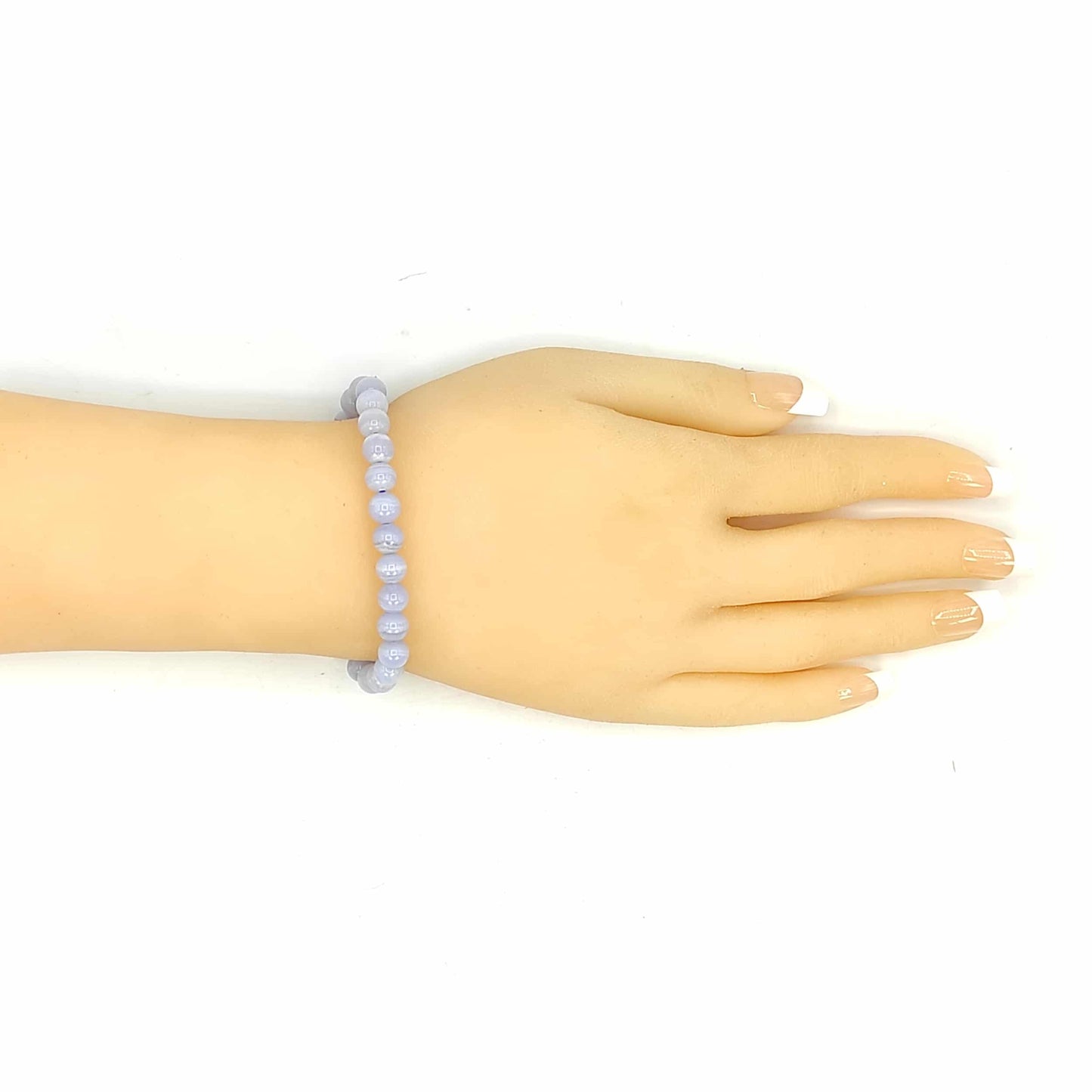 blue lace agate stone crystal 8mm bracelet