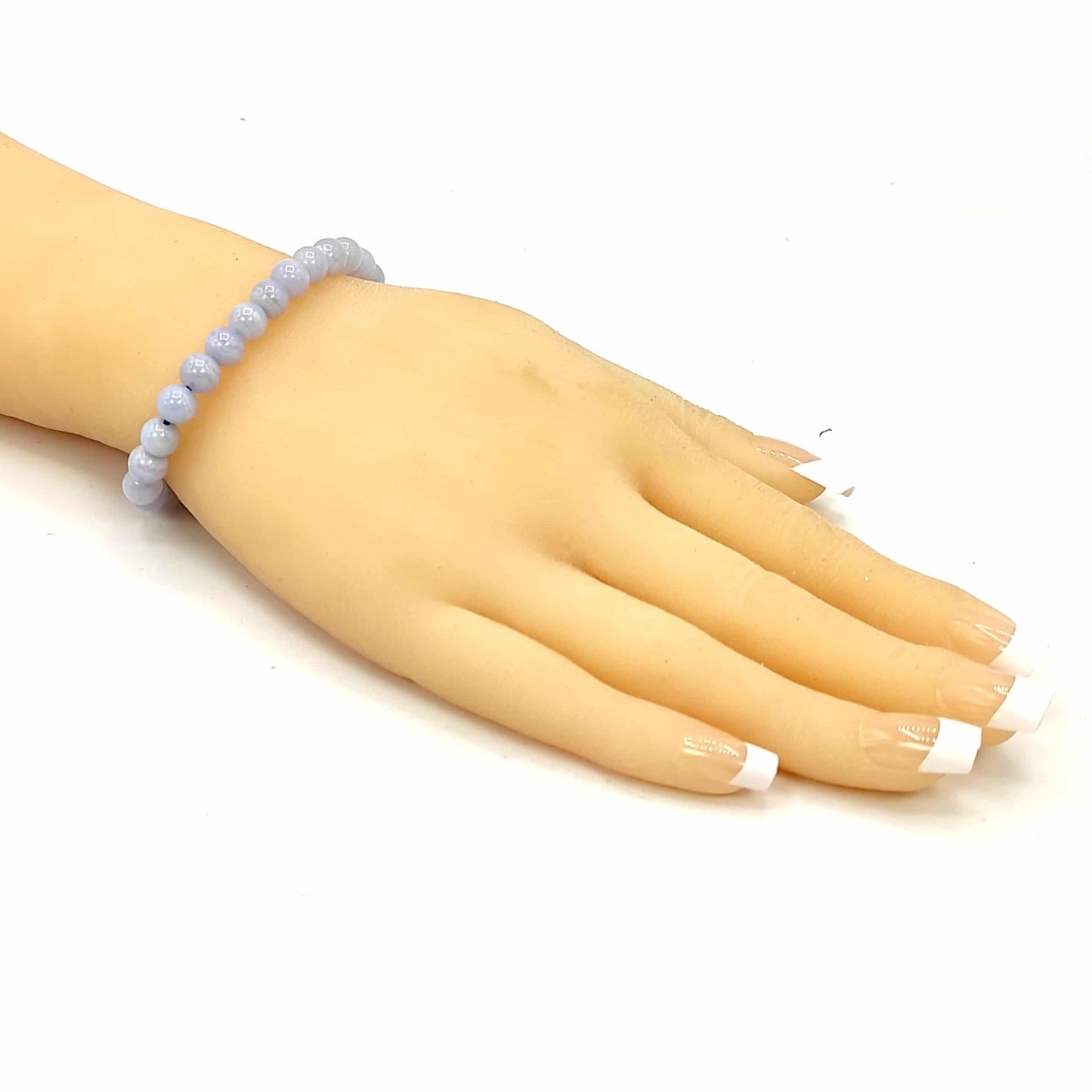 blue lace agate stone 8mm beads bracelet