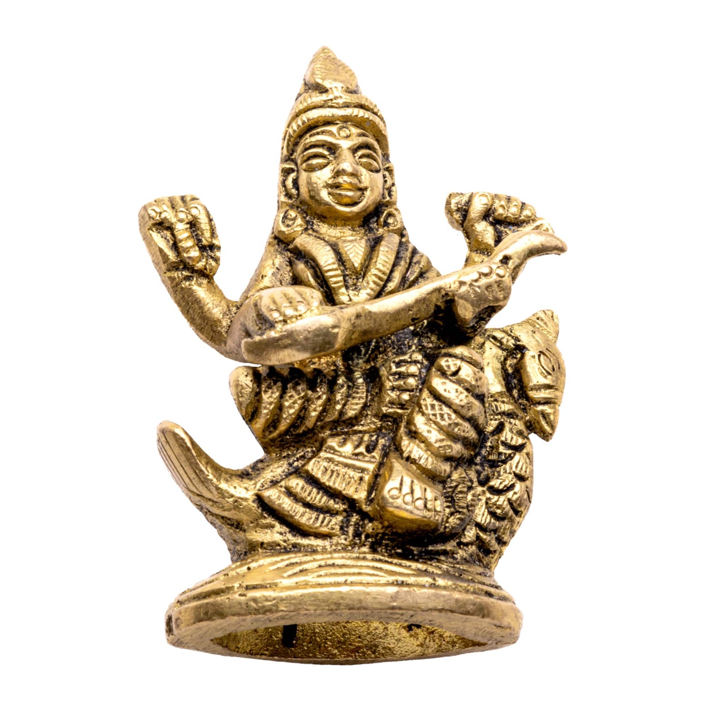 brass goddess saraswati murti