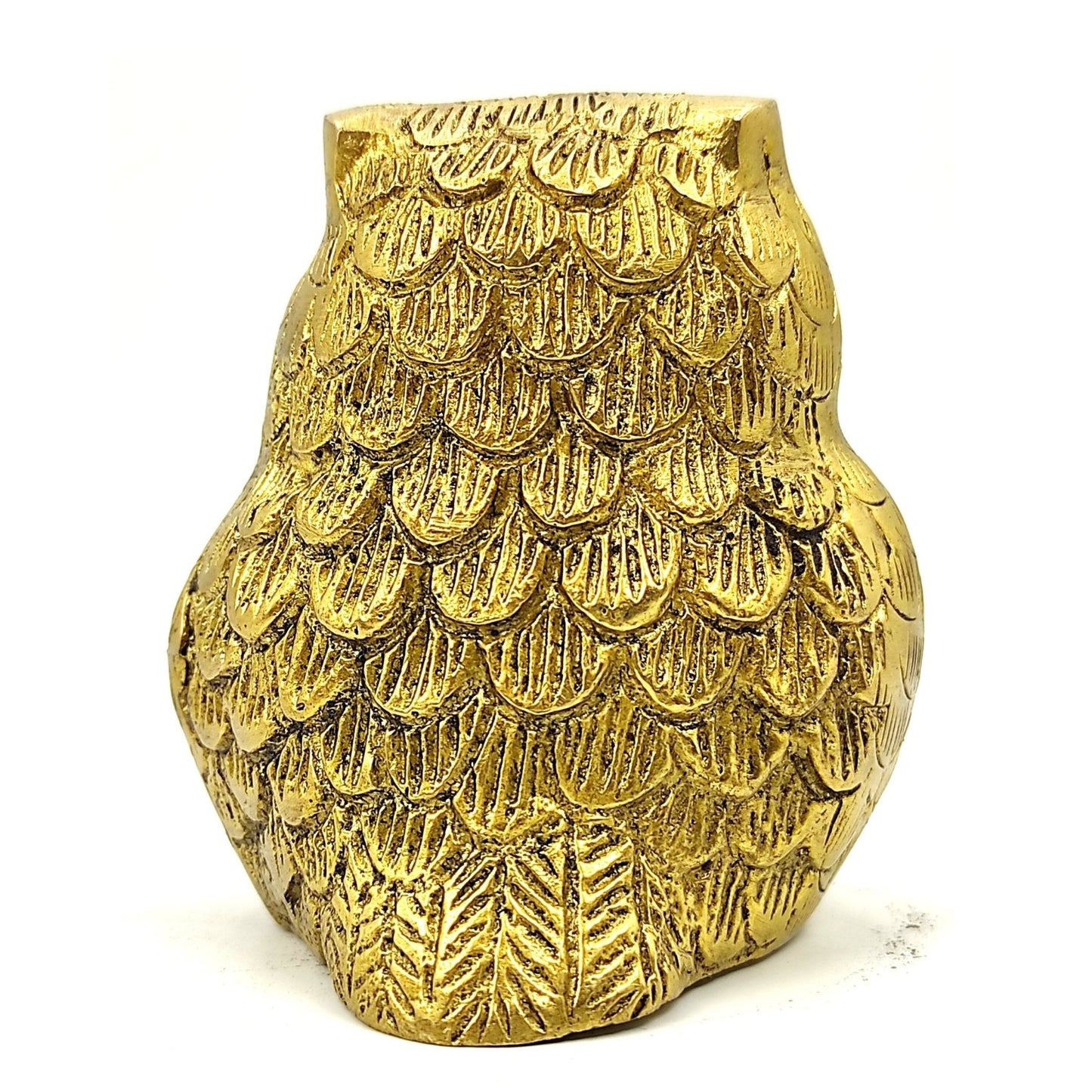 Brass Owl Handicraft Fengshui Vaastu Symbol of Good Luck, Wisdom & Protection Decorative Showpiece Statue | Home & Office Decor - plusvalueindia