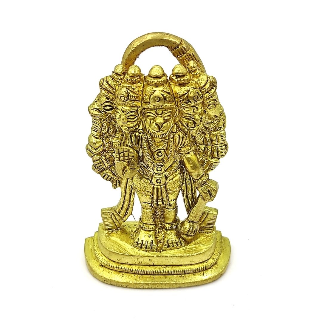brass metal panchmukhi hanuman murti idol
