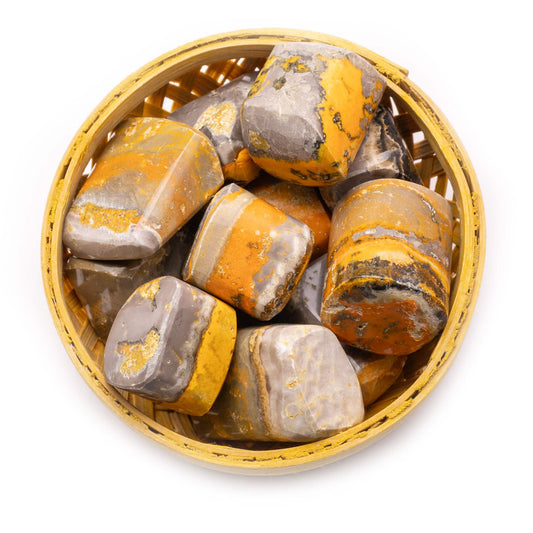 bumble bee jasper tumble pebble stone 200gm basket