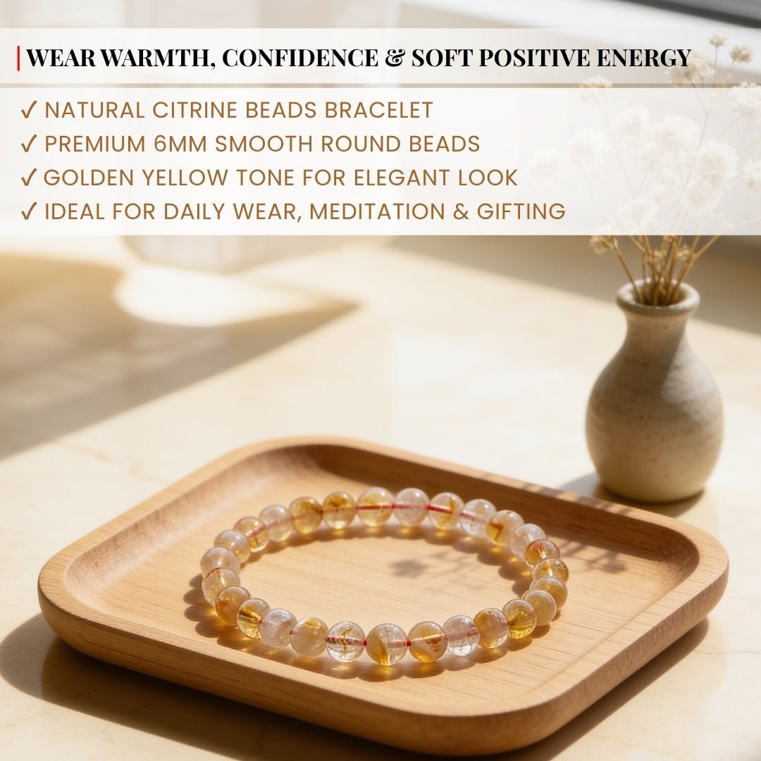 Citrine Bracelet for Financial Money & Wealth Luck Round - plusvalueindia