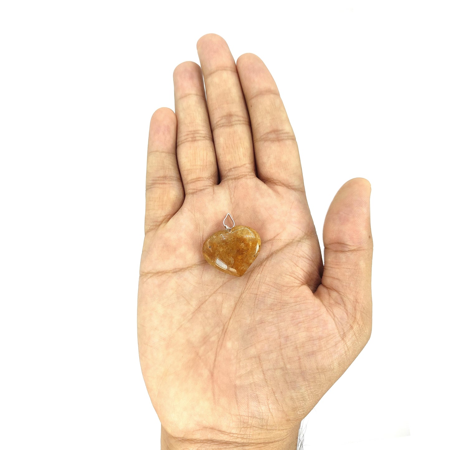 citrine heart shape pendant healing crystal reiki