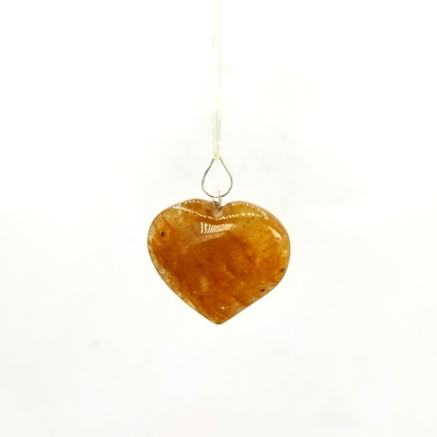 citrine heart shape pendant reiki crystal healing